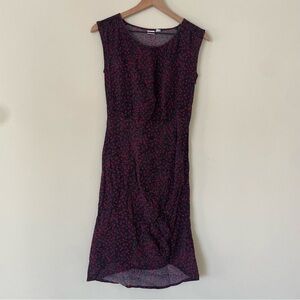 GAP Black and Red Patterned Midi Dress Women’s Size 00